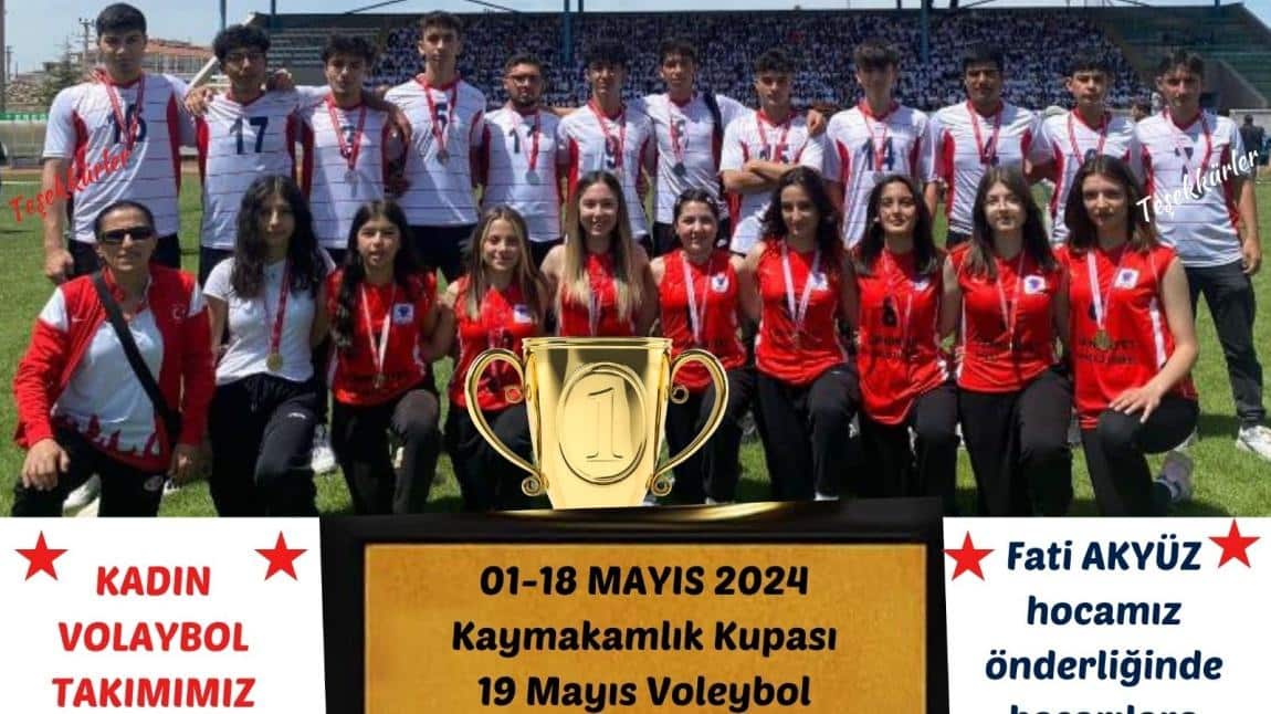 KADIN VOLEYBOL TAKIMIMIZ İLÇE ŞAMPİYONU OLMUŞTUR. ŞAMPİYON TAKIMIMIZIN SPORCULARINI VE ŞAMPİYON TAKIMIN HOCASINI KUTLUYORUZ. 